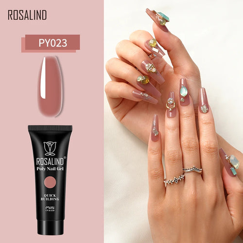 Rosalind Clear/Nude/Champagne Silver Poly Nail Gel Glitter Quick