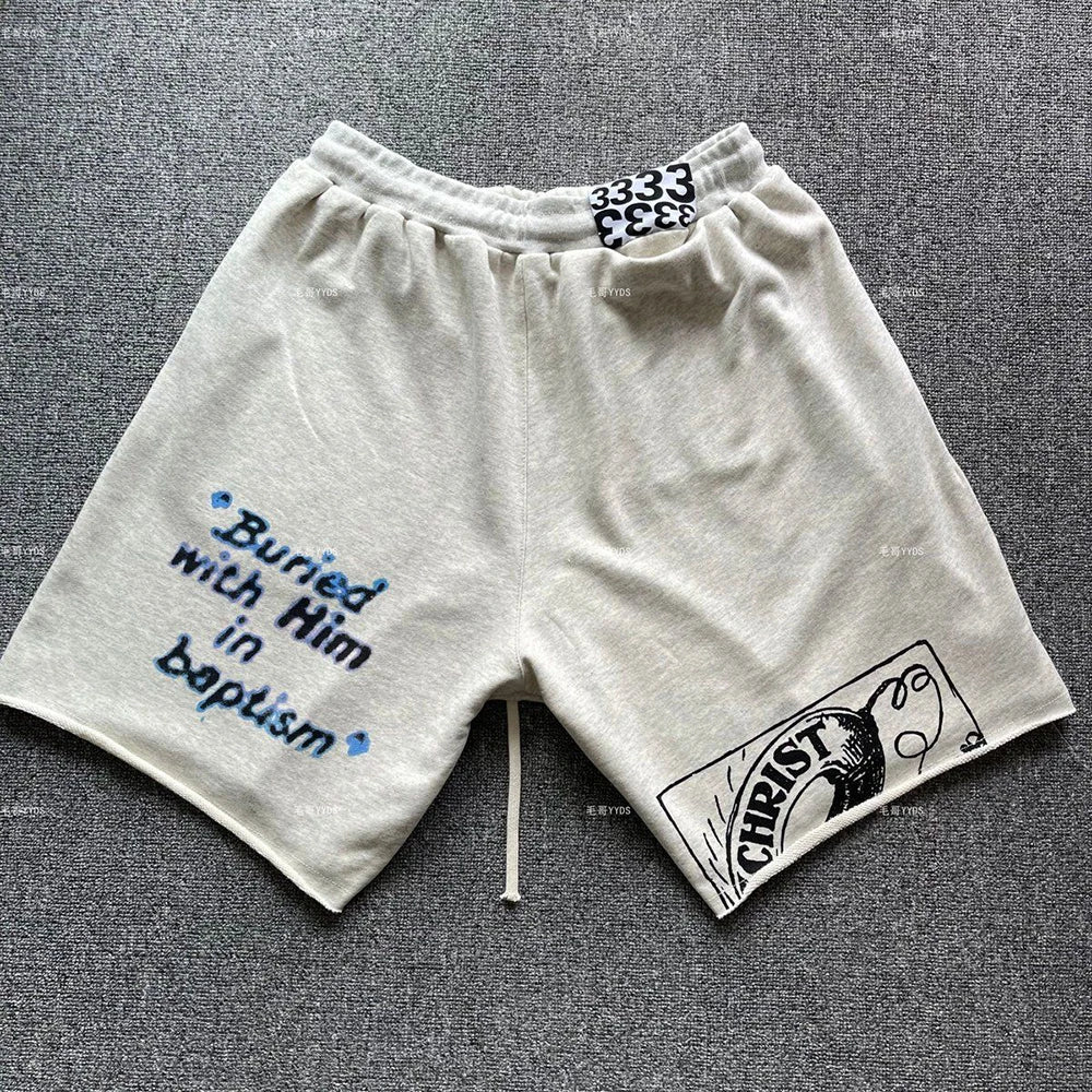 Summer Hiphop Cotton Shorts Male Chicano Graffiti American High Street