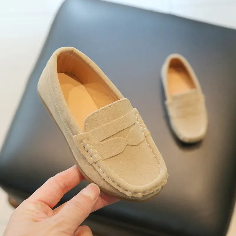 구두 Children's Flats Suede Leather Casual Shoes Spring Autumn New Solid