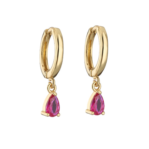 Stainless Stee Zircon Waterdrop Small Hoop Earrings For Woman Luxury