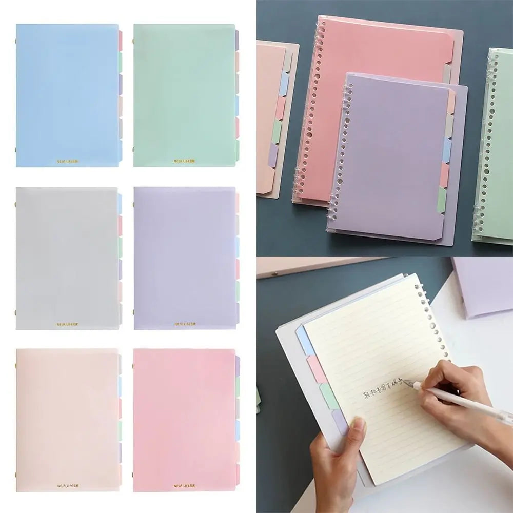 Soft A5 Binder Notebook Pastel Color with Pastel Index Divider Loose