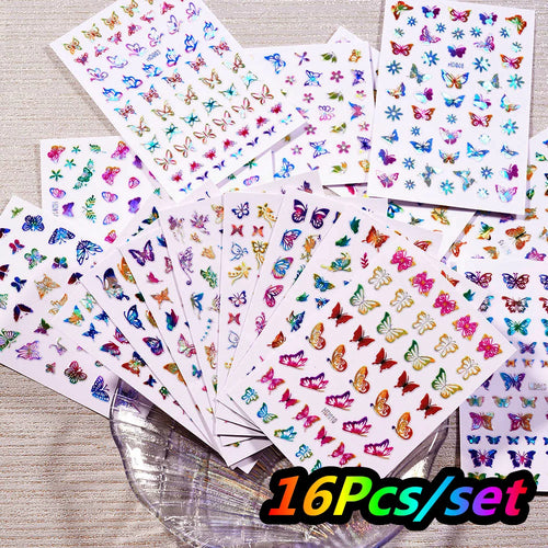 5*24Pcs=120Pcs Christmas Children Cartoon Nail Tips Colorful Cute Girl