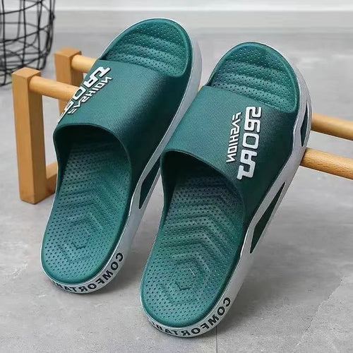 Slippers for men can be worn externally in summer. Trendy bathroom,