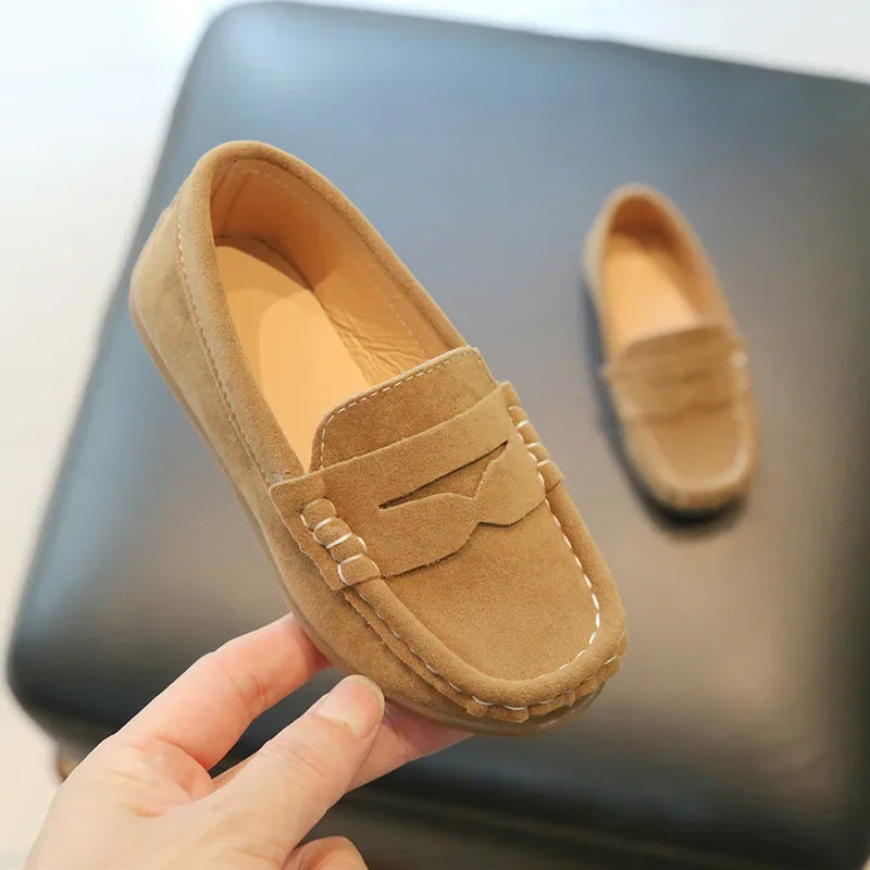 구두 Children's Flats Suede Leather Casual Shoes Spring Autumn New Solid