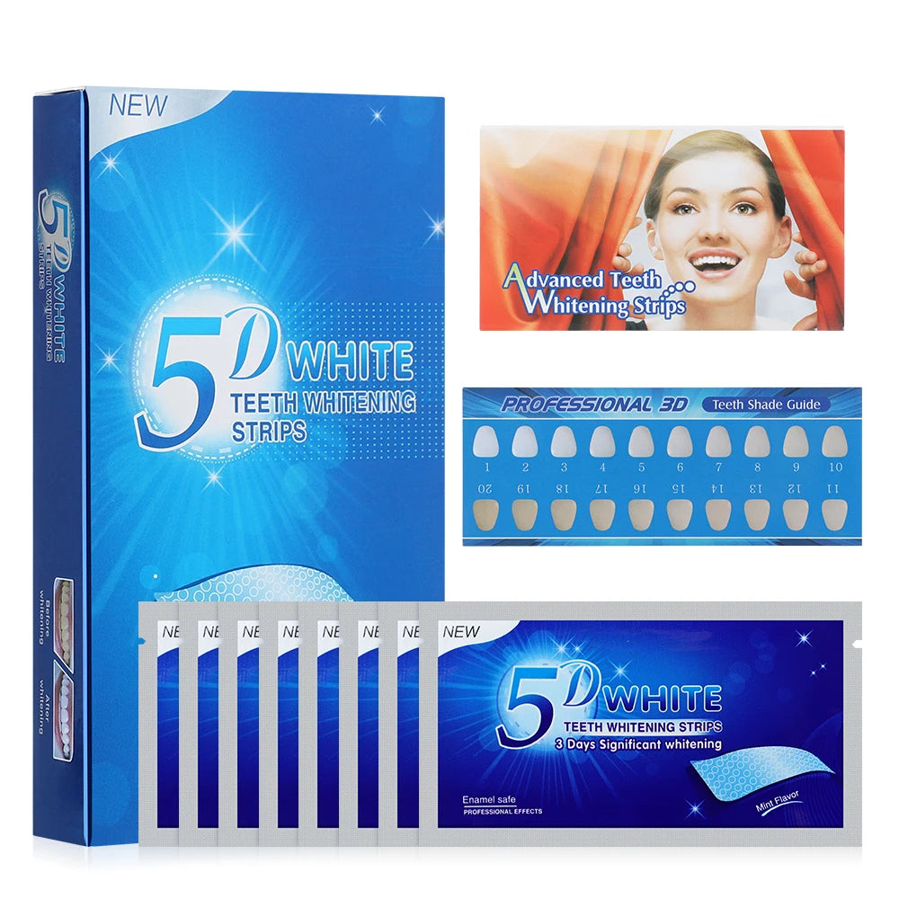 14pcs/box 5D Teeth Whitening Strips Toothpaste Gel Oral Hygiene Care