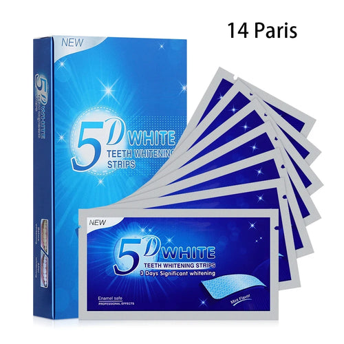 14pcs/box 5D Teeth Whitening Strips Toothpaste Gel Oral Hygiene Care