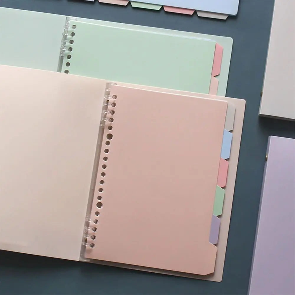 Soft A5 Binder Notebook Pastel Color with Pastel Index Divider Loose