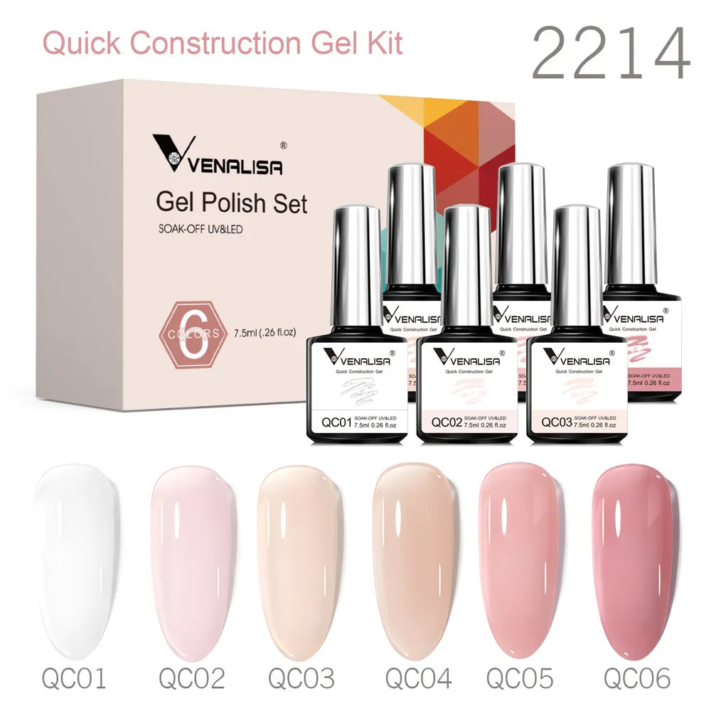 6pcs Venalisa Construction Gel Kit Stronger Jelly Color Reinforce