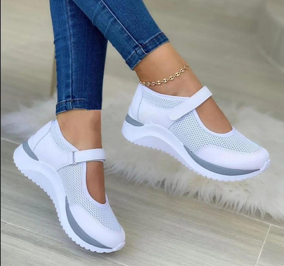 Zapatillas Mujer Sneakers Trendy Mesh Platform Socks Hollow Out