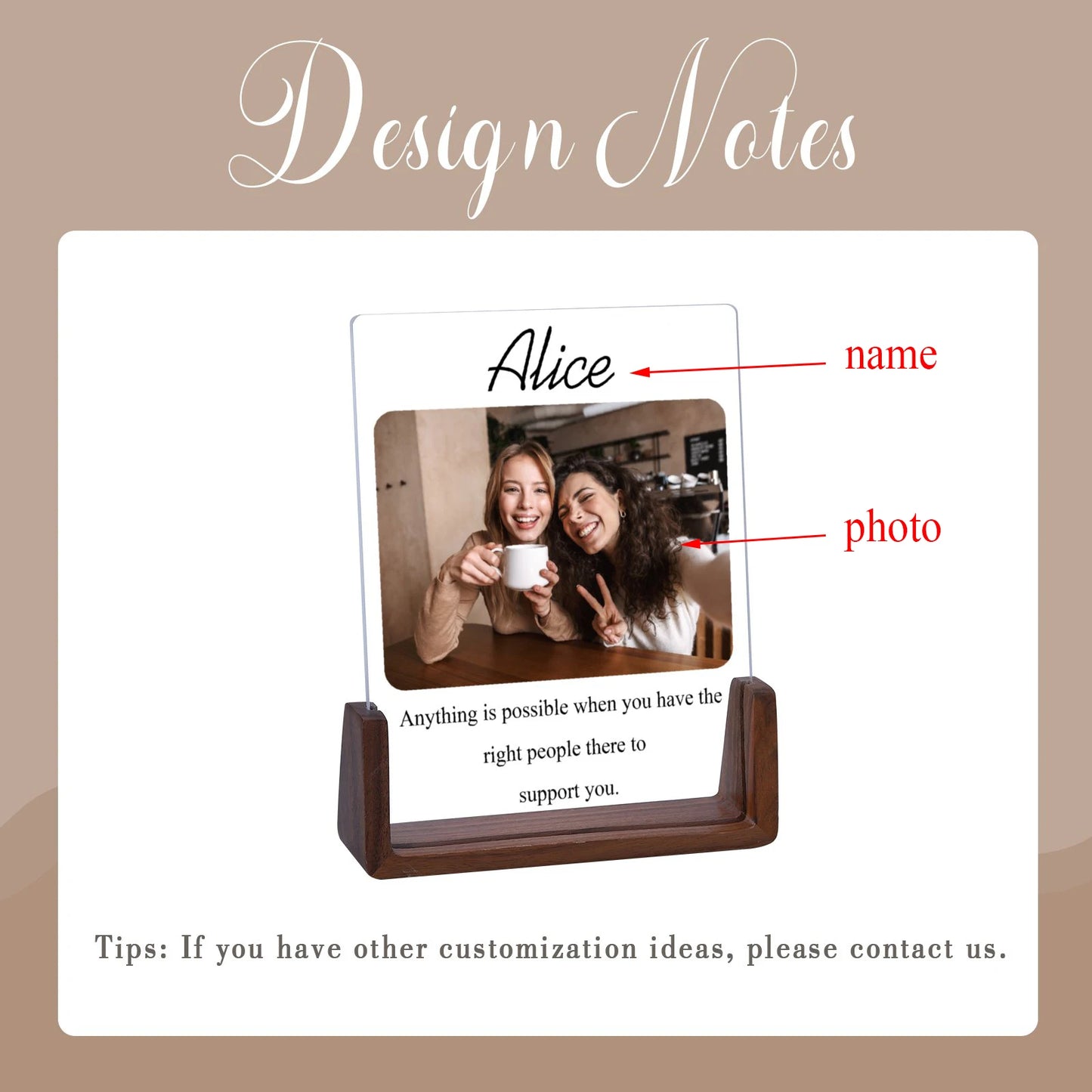 Custom Best Friend Photo Frame Personalized Print Friendship Gifts for