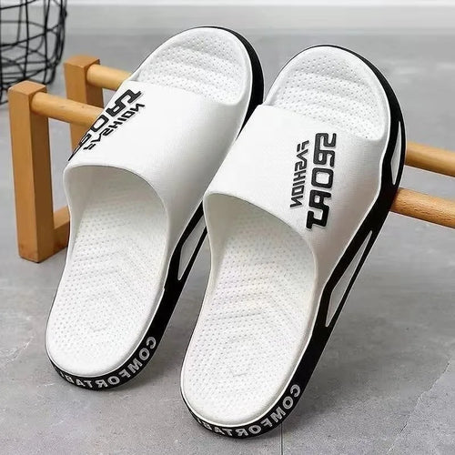 Slippers for men can be worn externally in summer. Trendy bathroom,