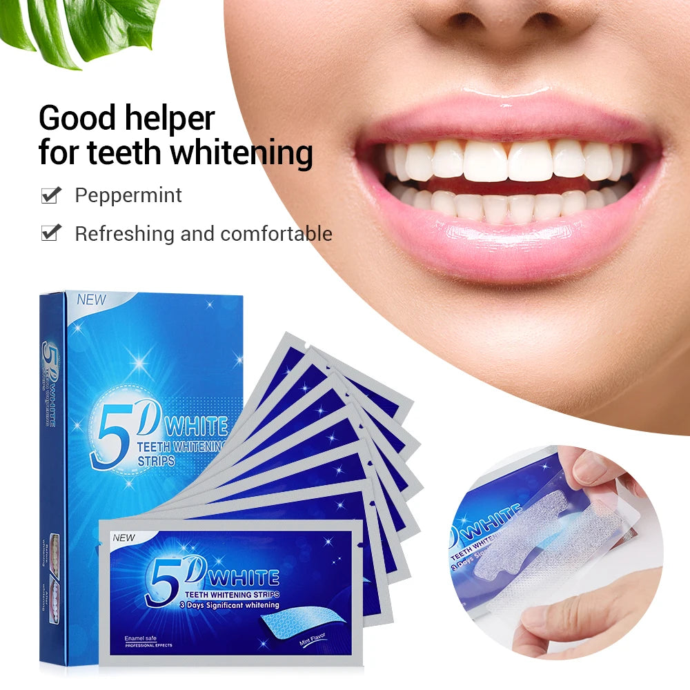 14pcs/box 5D Teeth Whitening Strips Toothpaste Gel Oral Hygiene Care