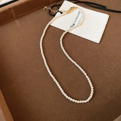 French Style Pearl Geometric Necklace Fashionable and Simple Luxury