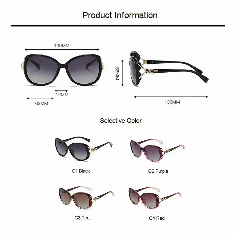 Women Fox Polarized Sunglasses Ladies Fashion Day Night Vision Driving