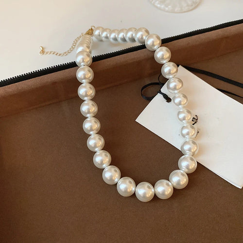 French Style Pearl Geometric Necklace Fashionable and Simple Luxury