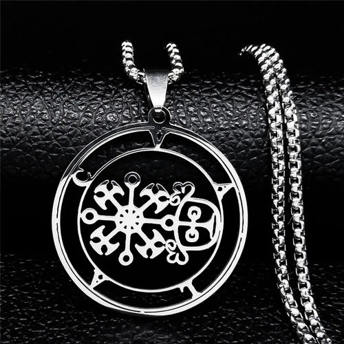 Stainless Steel Demon Seal Necklace Men/Women Silver Color Satan