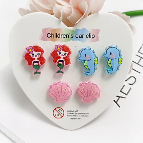 Strong Magnetic Children Clip on Earrings for Girls Non Piercing