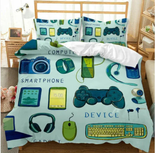 Gamer Bedding Sets for Boys, Duvet Cover Set, Video Games Comforter