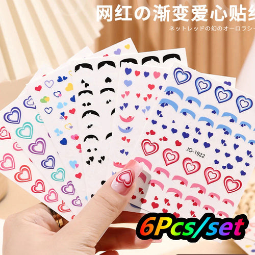 5*24Pcs=120Pcs Christmas Children Cartoon Nail Tips Colorful Cute Girl