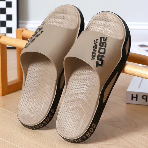 Slippers for men can be worn externally in summer. Trendy bathroom,