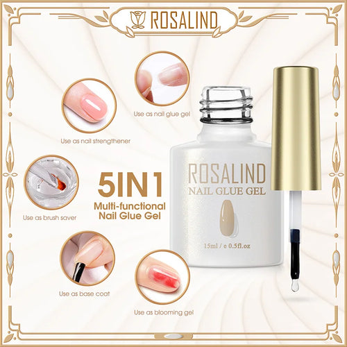 Rosalind Clear/Nude/Champagne Silver Poly Nail Gel Glitter Quick