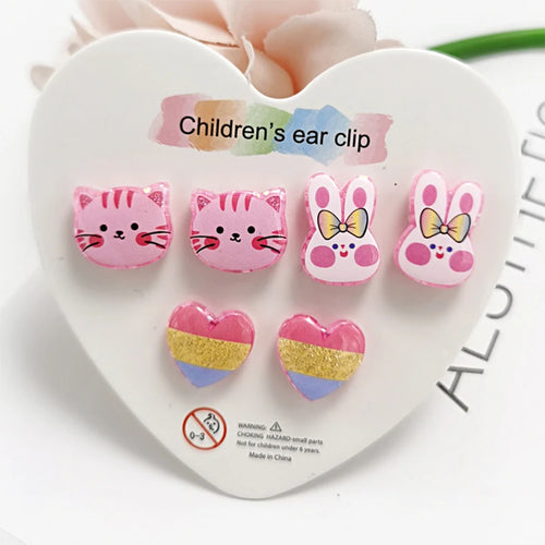 Strong Magnetic Children Clip on Earrings for Girls Non Piercing