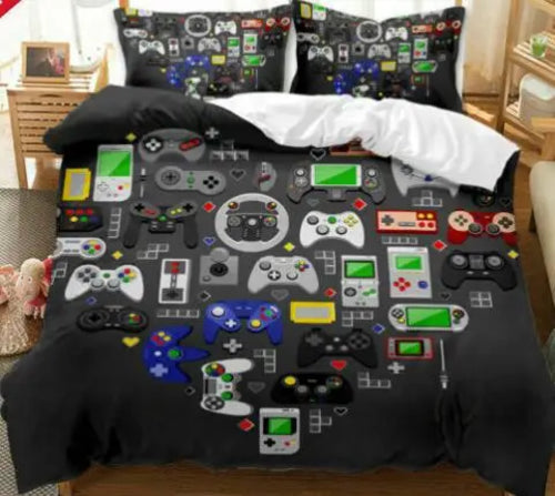 Gamer Bedding Sets for Boys, Duvet Cover Set, Video Games Comforter