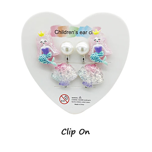 Strong Magnetic Children Clip on Earrings for Girls Non Piercing