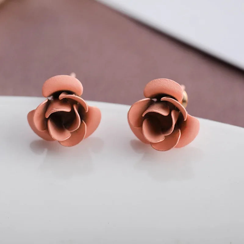 Wholesale 9 Pairs/Set Crystal Rhinestone Rose Flower Stud Earrings For