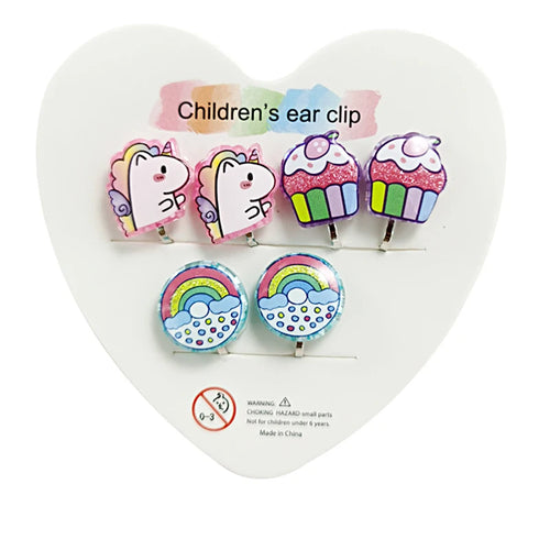 Strong Magnetic Children Clip on Earrings for Girls Non Piercing