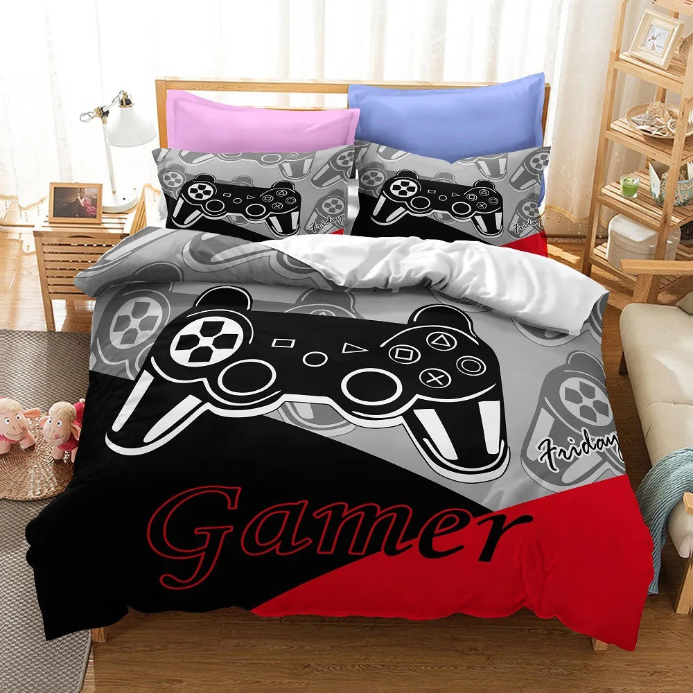 Gamer Bedding Sets for Boys, Duvet Cover Set, Video Games Comforter