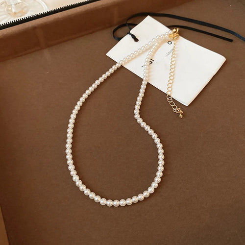 French Style Pearl Geometric Necklace Fashionable and Simple Luxury