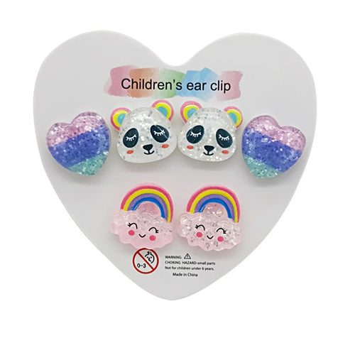 Strong Magnetic Children Clip on Earrings for Girls Non Piercing