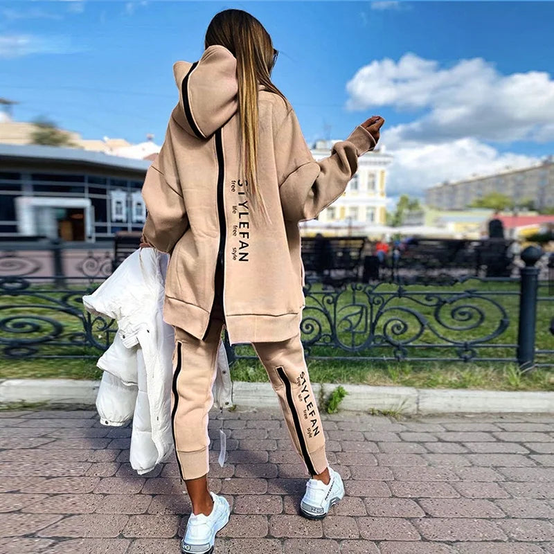 Autumn Fashion Casual Loose Suit Letter Printing Long Sweater