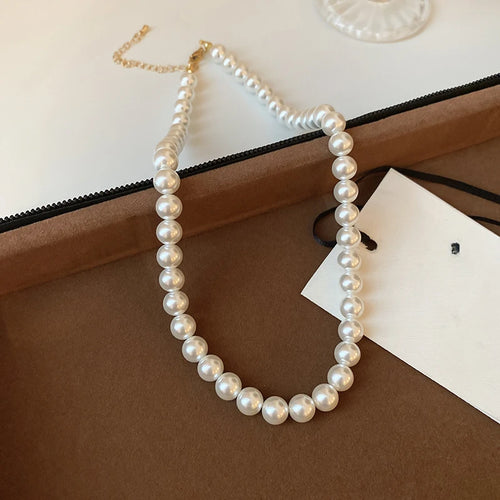 French Style Pearl Geometric Necklace Fashionable and Simple Luxury