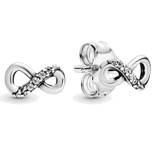 New 925 Sterling Silver Earring Honeycomb Infinity Asymmetric Heart