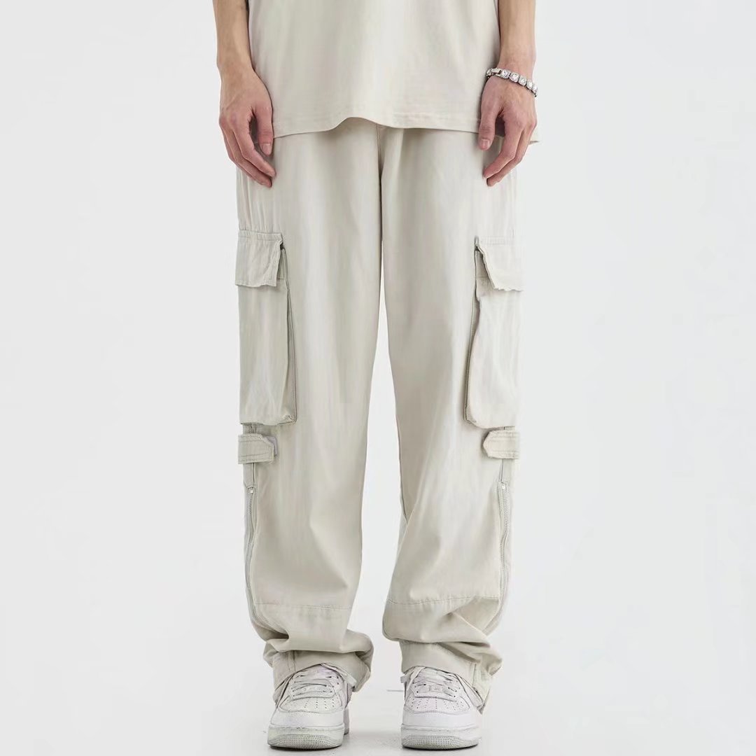 Multi Pocket Cargo Pants Men's Casual Pants Loose