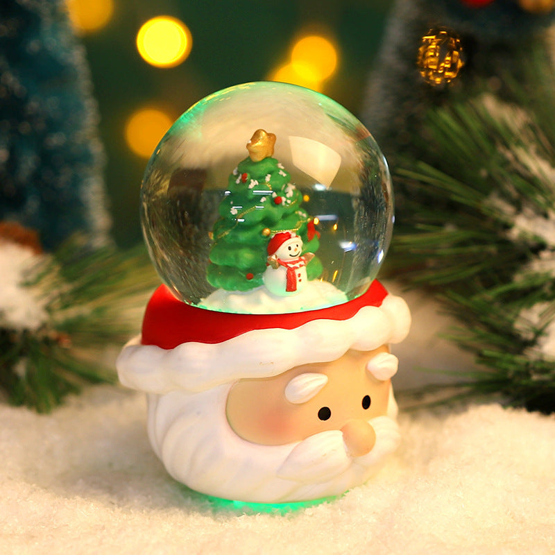 Decorated Room With Colored Lights And Crystal Balls