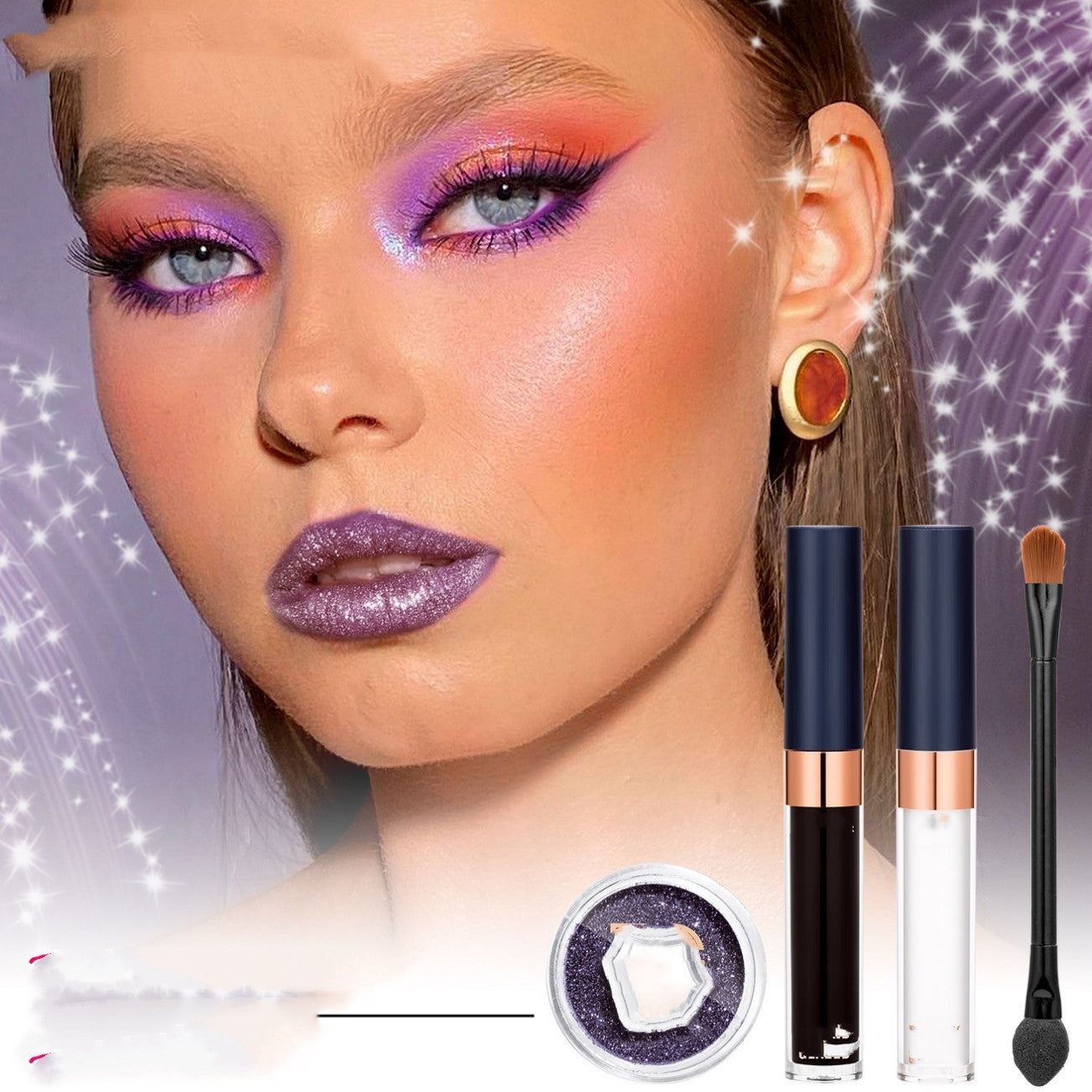 Glitter Lip Gloss Suit Cold Color Pallete