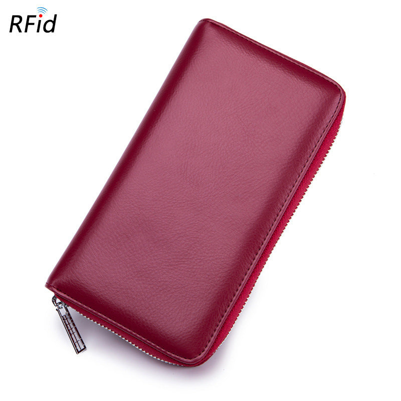 Rfid Many Departments Men Wallet Cow Genuine Leather 36 Slots Card Holder Cell Phone Pocket Male Wallets Clutch Man Long Purse