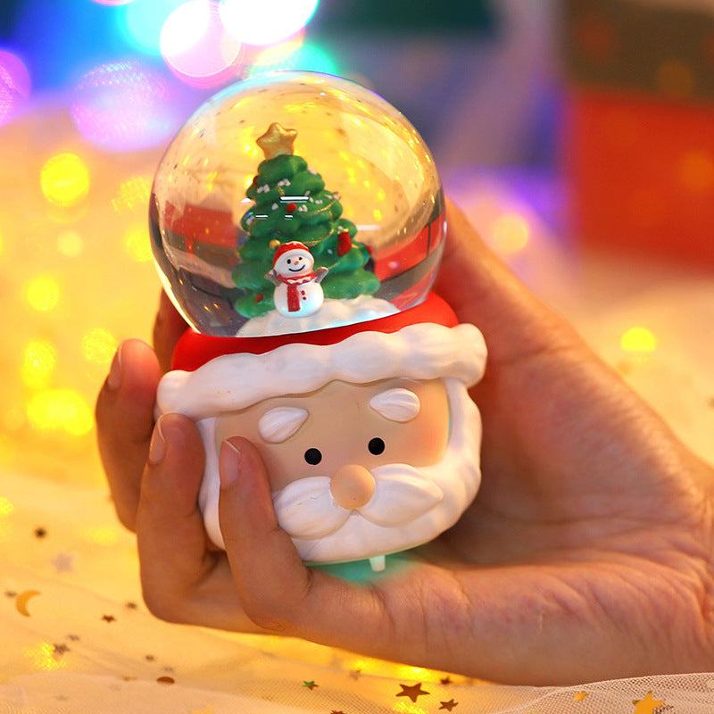 Decorated Room With Colored Lights And Crystal Balls