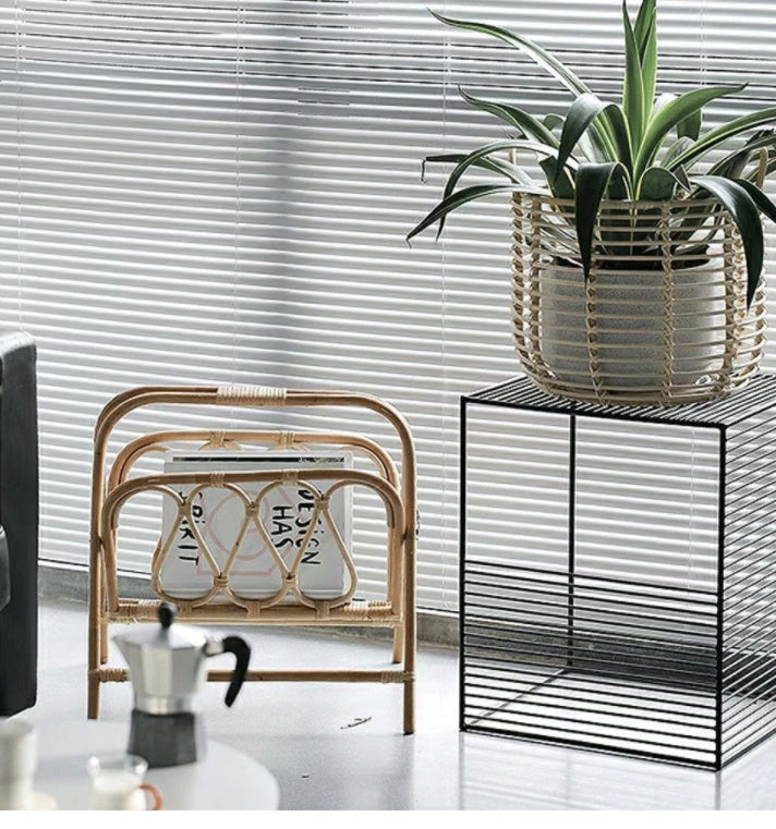 Japanese Rattan Rack For Storing Books And Newspapers