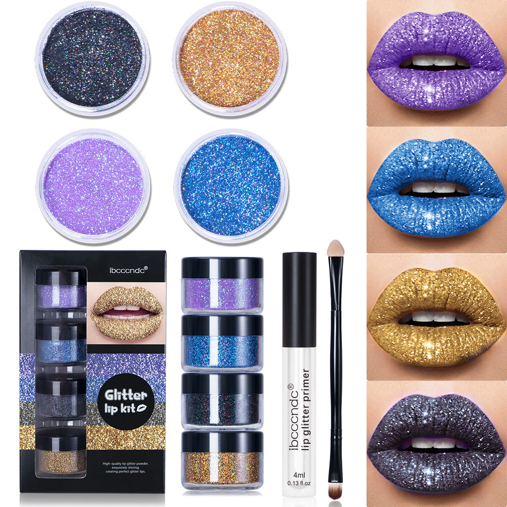 Cool Color Lipstick Glitter Lip Gloss Set