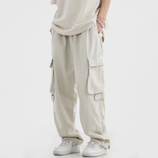 Multi Pocket Cargo Pants Men's Casual Pants Loose