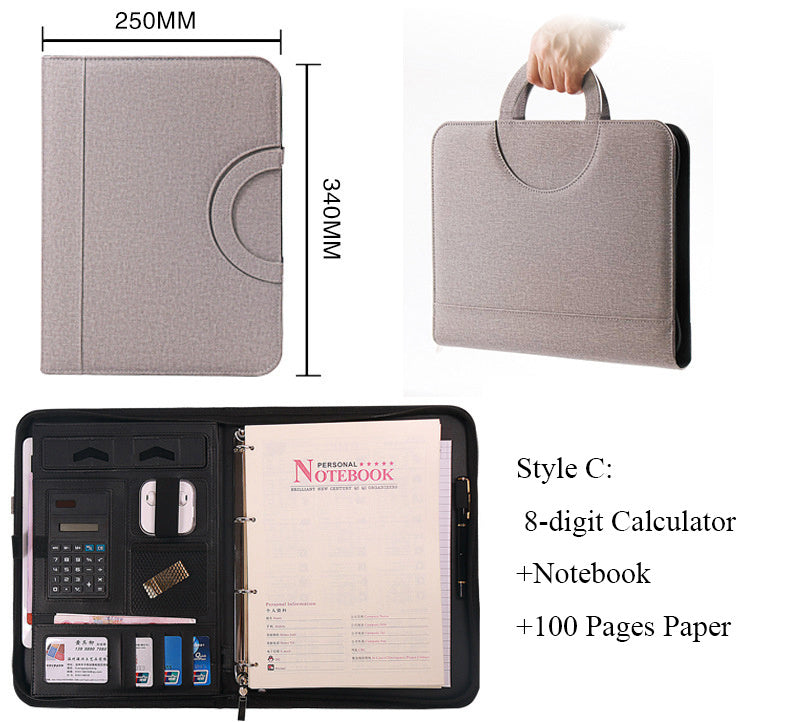 A4 Multifunctional Portable Zipper Bag File Office