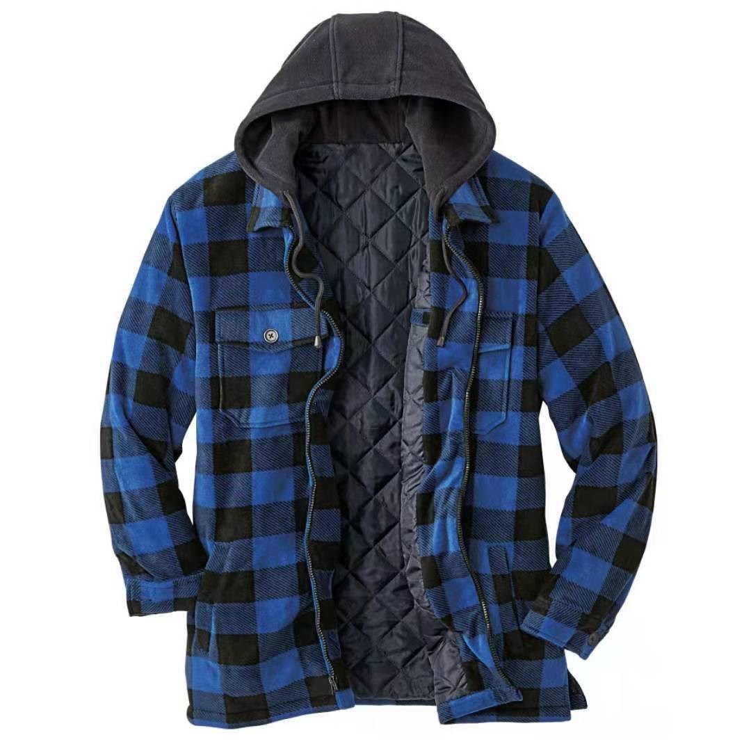 Leisure Hooded Jacket Off Two Lattice Coat