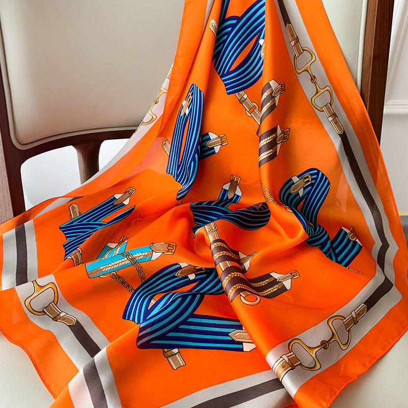Artificial Silk Decorative Scarf Sunscreen Shawl Scarf