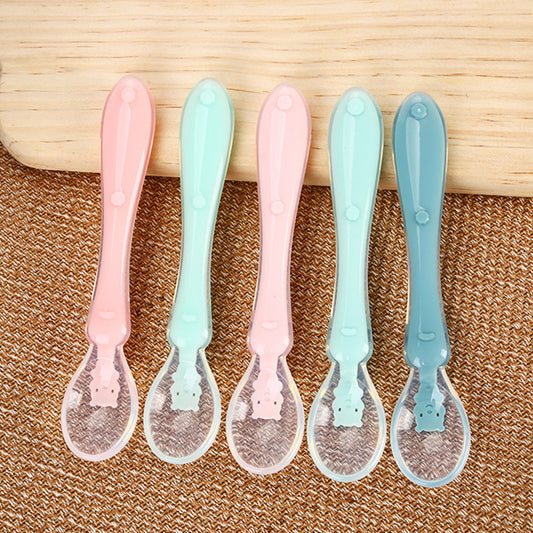 Baby Feeding Water Soup  Feeding Tableware Silicone Spoon