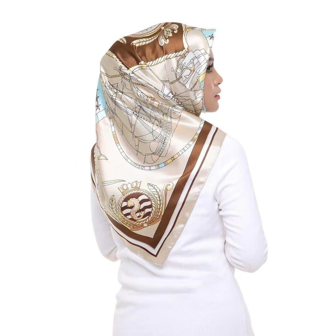Silk Scarf 90cm Satin Malay Casual Scarf