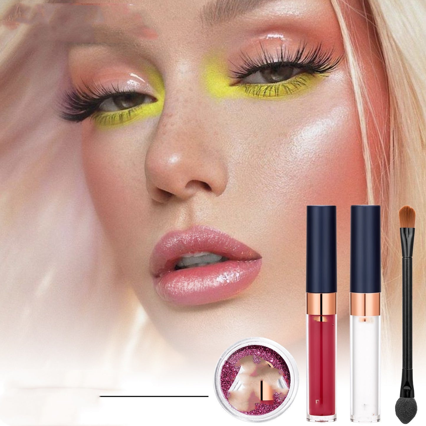 Glitter Lip Gloss Suit Cold Color Pallete